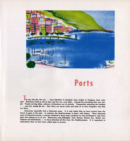 Mediterranean Ports and Their Importance. USS Coral Sea CVA 43 Mediterranean Cruise Book of 1956.