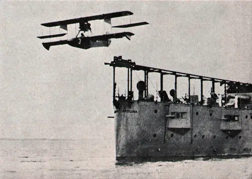 Navy Plane Catapults From Deck Of USS North Carolina In 1915
