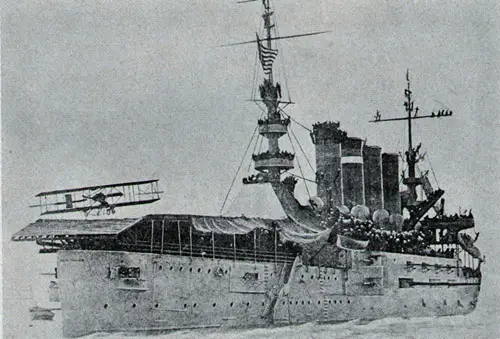 This was the landing on—and taking off from—the deck of the armored cruiser, uss Pennsylvania, in 1911