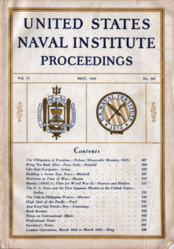 May 1945 Issue of U.S. Naval Institute Proceedings Magazine