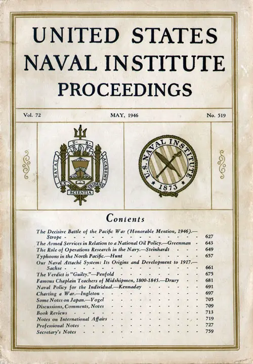 May 1946 Proceedings Magazine: United States Naval Institute 