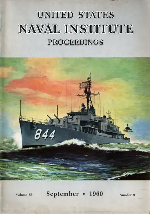 Front Cover, United States Naval Institute Proceedings, Volume 86, Number 9, September 1960.