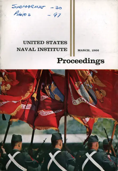 Front Cover, US Naval Institute Proceedings Magazine, Volume 92, Number 3, Whole No. 757, March 1966.