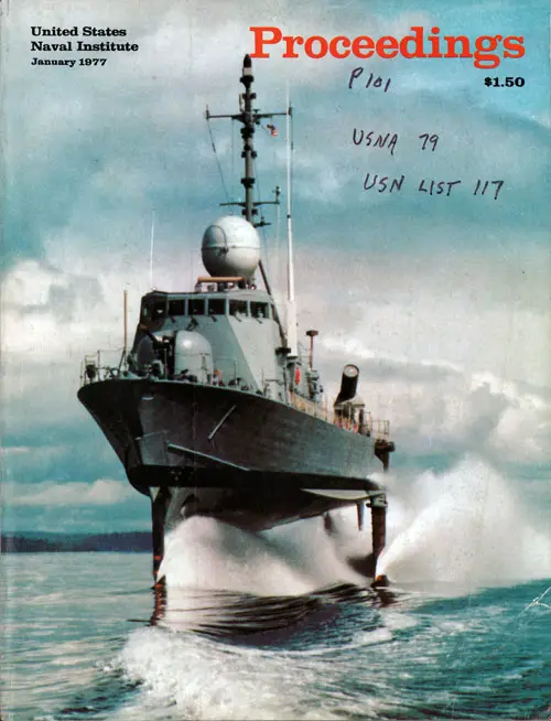 Front Cover, U. S. Naval Institute Proceedings, Volume 103/1/887, January 1977.