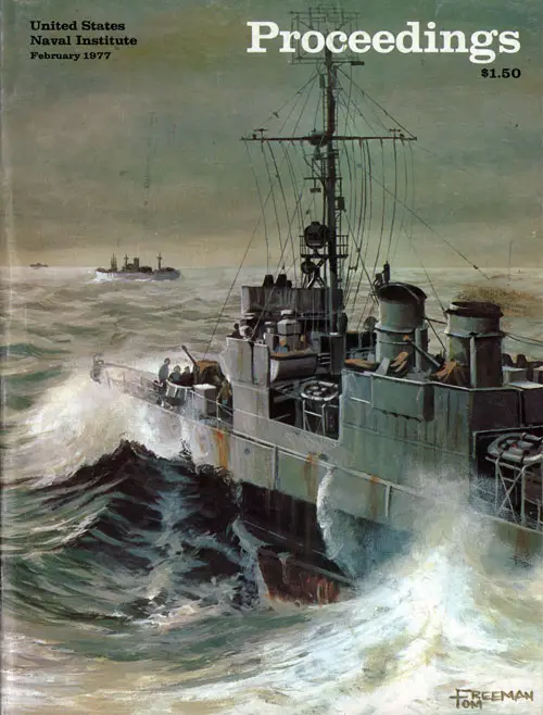 Front Cover, U. S. Naval Institute Proceedings, Volume 103/2/888, February 1977.