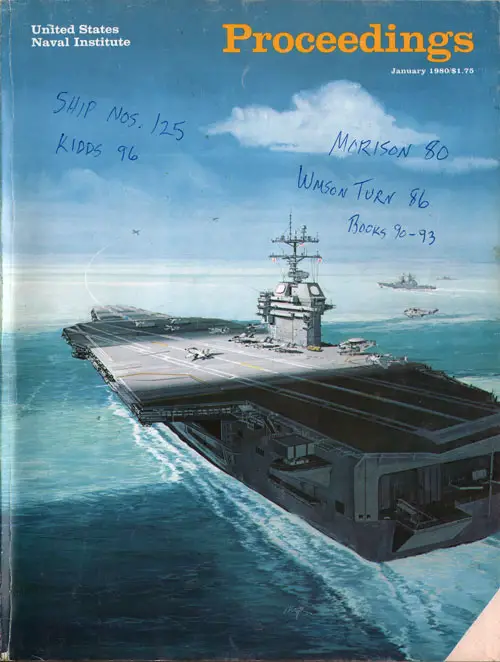 Front Cover, U. S. Naval Institute Proceedings, Volume 106/1/923 28, January 1980.