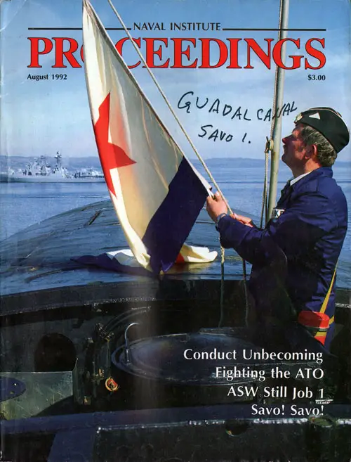 Front Cover, U.S. Naval Institute Proceedings, Volume 118/8/1,074, August 1992.