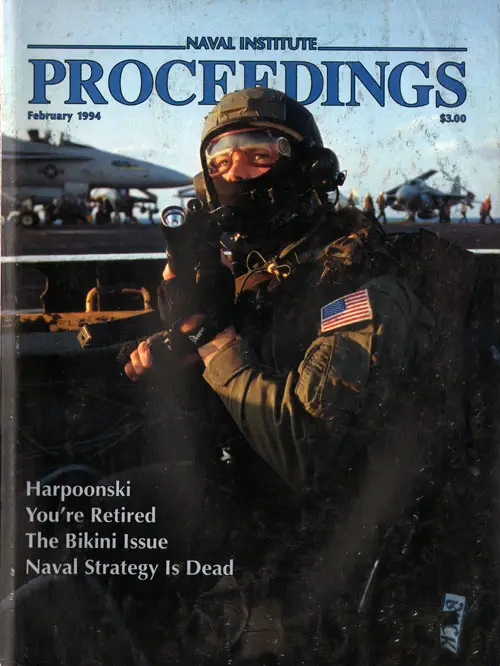Front Cover, U.S. Naval Institute Proceedings, Volume 120/2/1,092, February 1994.