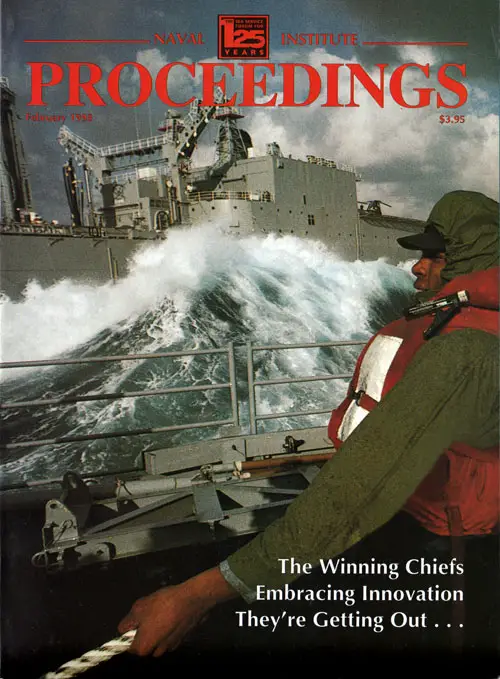 Front Cover, U.S. Naval Institute	Proceedings, Volume 124/2/1,140, February 1998.