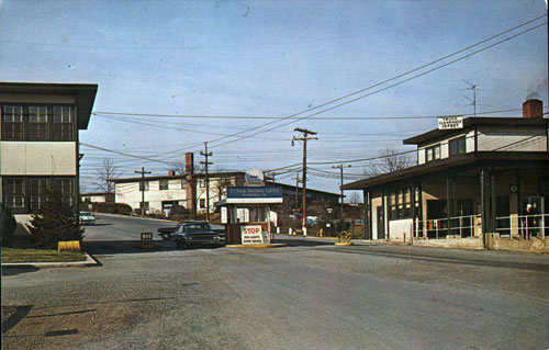 The Main Gate at USNTC Bainbridge, Maryland ca 1960.