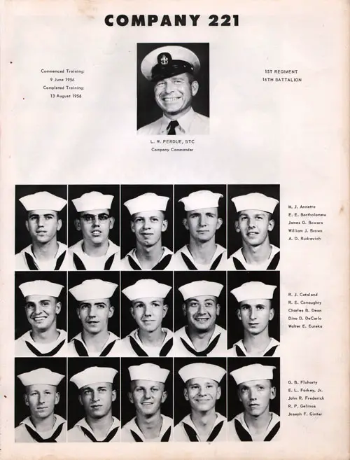 1956 Company 221 Recruits Page One