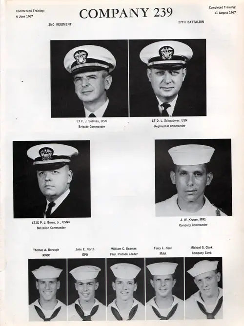 Navy Boot Camp Book 1967 Company 239 The Keel
