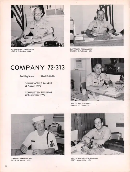 Navy Boot Camp Book 1972 Company 313 The Keel