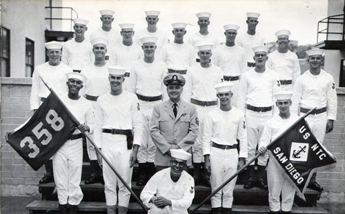 Group Photo of Company 64-358 Commander W. W. Whittles, SMC, and Petty Officers, 14 September 1964