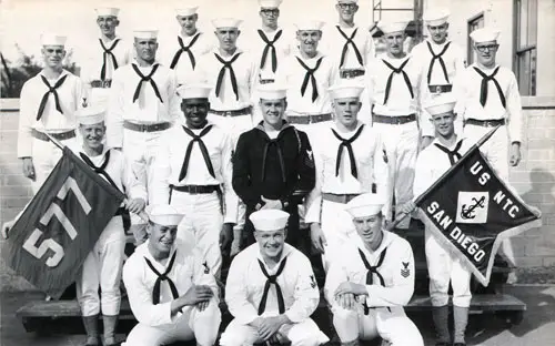 Group Photo of Company 64-577 Commander R. H. Bliss, MM1, and Petty Officers, 25 January 1965