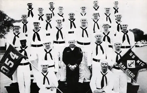 Group Photo of Company 68-054 Commander B. C. Mullins, SF1, and Petty Officers, 18 March 1968