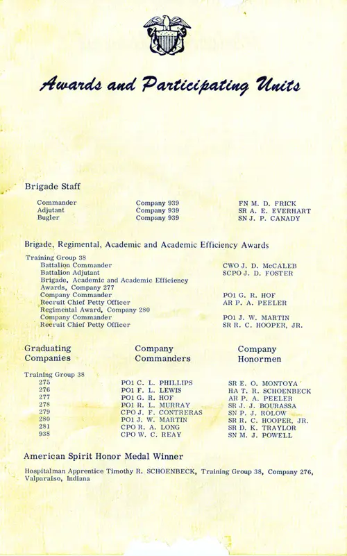 Graduation Ceremony Program - Page Three