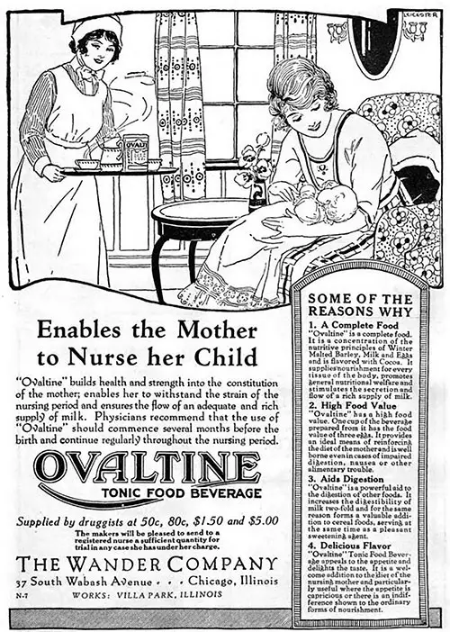 Ovaltine Enables the Mother to Nurse her Child - 1922 Ad