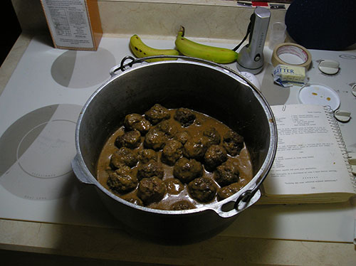 Adding Gravy To the Meatballs and They Are Ready To Serve or Freeze for Later Consumption.