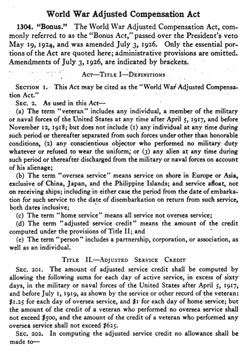 World War Adjusted Compensation Act (As Amended)
