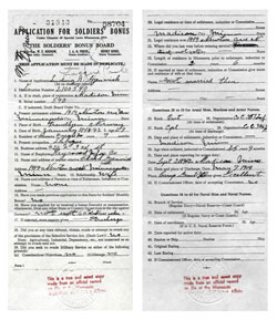Application for Soldiers Bonus