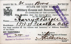 Military Census and Inventory Card 