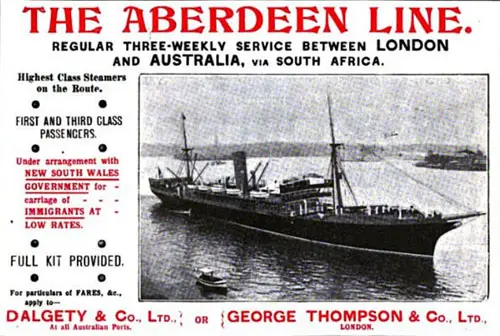 1907 Advertisement for the Aberdeen Line.