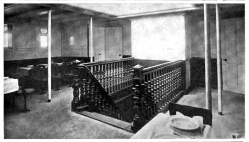 View of Stairway and Partial View of Dining Room on SS Gothland