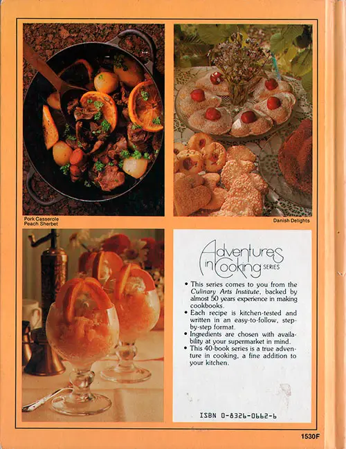 Back Cover, Scandinavian Cookbook: Traditional Recipes Tested for Today's Kitchens, 1982.