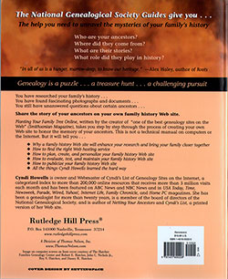 Back Cover - Planting Your Family Tree Online: How To Create Your Own Family History Web Site