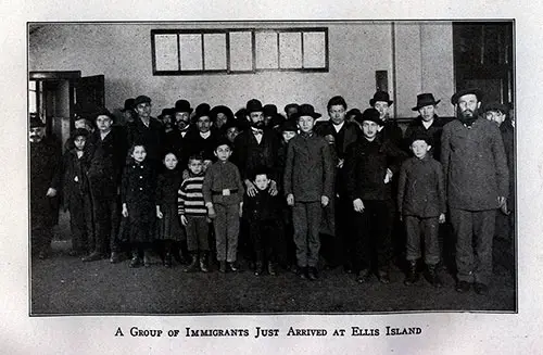 Group of New Immigrants Arriving at Ellis Island