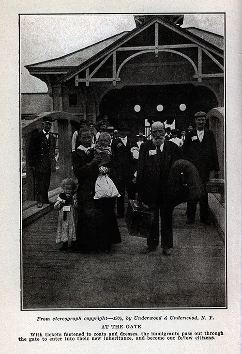 New Immigrants walking through Gate at Ellis Island