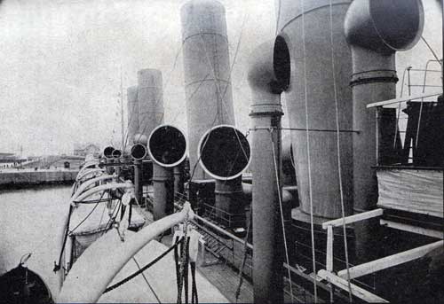View from the Bridge Deck on the Steamer SS Kaiser Wilhelm der Grosse.