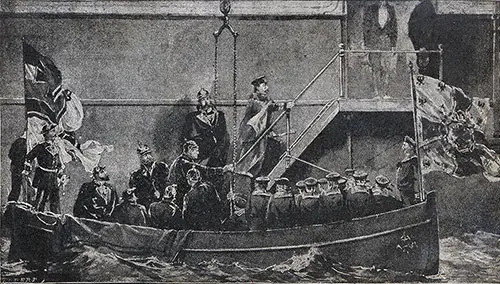 Arrival of His Majesty, the Emporor Ilhelm II on board the North German Lloyd Express Steamer SS Lahn 