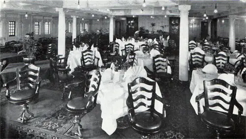 

First Cabin Dining Room on the Anchor Line circa 1912