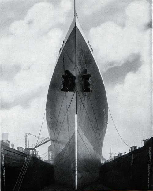 View of the Hull of a Baltimore Mail Line Ship at the Port of Hamburg