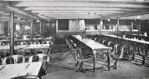 Third Class Dining Room - RMS Laconia and Franconia - 1911