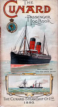 1893 Cunard Passenger's Log	Book