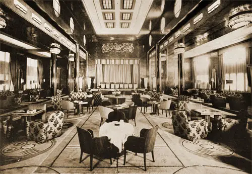 First Class Main Lounge on the RMS Queen Mary.