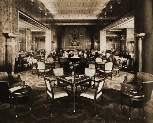 First Class Main Lounge on the RMS Queen Elizabeth.