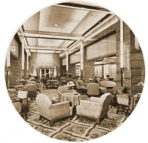 First Class Main Lounge on the RMS Caronia.