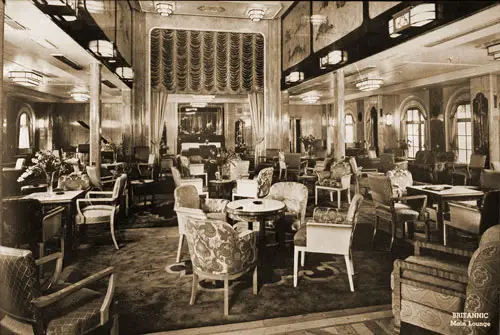 First Class Main Lounge on the MV Britannic.