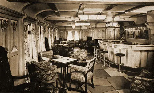 First Class Observation Lounge and Cocktail Bar on the MV Britannic.