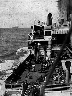 View of Passenger on the Deck of a Steamship