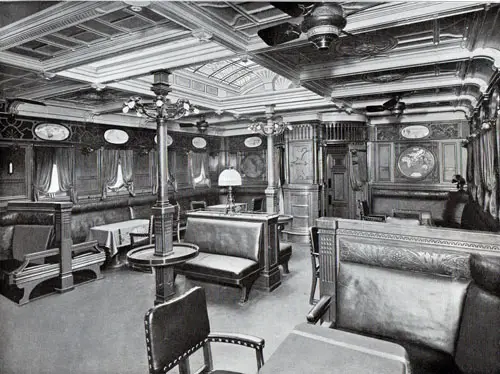 SS Prinzessin Victoria Luise Smoking Room. Photo 009, Northland Trips Book of Photographs, Hamburg-American Line, 1908.