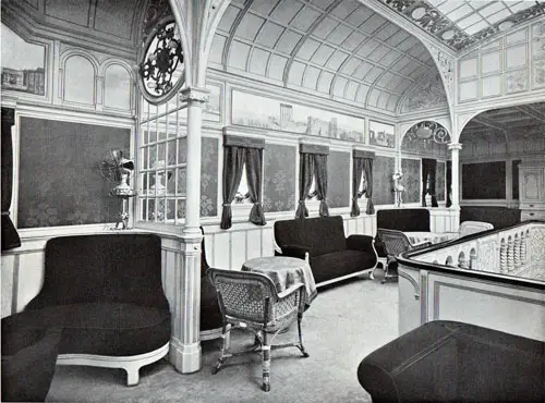 SS Prinzessin Victoria Luise Conversation Salon. Photo 010, Northland Trips Book of Photographs, Hamburg-American Line, 1908.