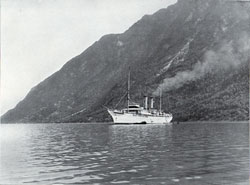 The SS Prinzessin Victoria Luise is Anchored at Naes, Romsdal, Norway.