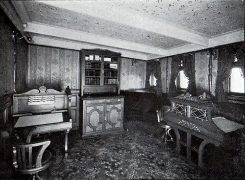 First Cabin Writing Room on the Oscar II and Helig Olav of the Scandinavian-American Line