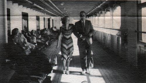 Courtis And Rebecca Rea Stroll The Promenade