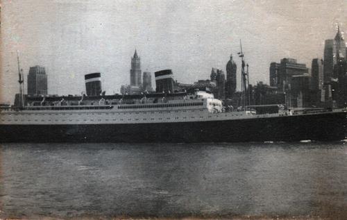 Uniited States Lines Ocean Liner Near New York Harbor